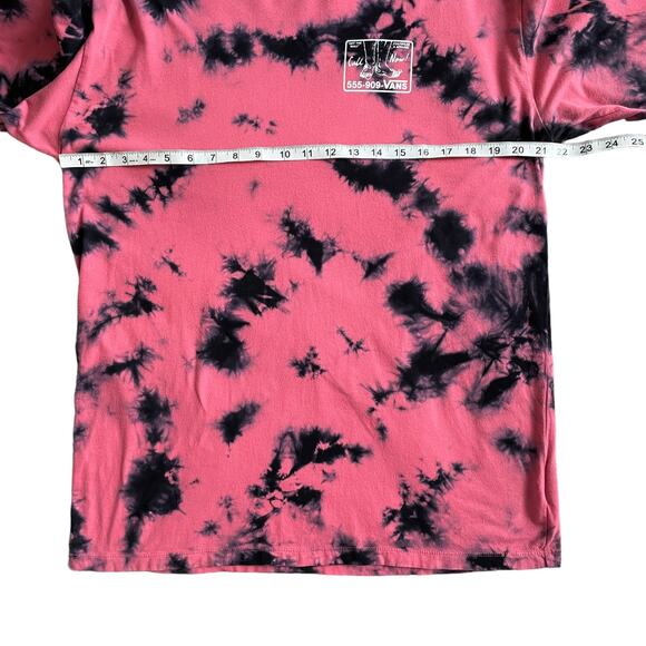 VANS Man I Need Vans Logo Print Tie Dyed Cotton Jersey T-Shirt Pink Size Medium - Picture 8 of 10